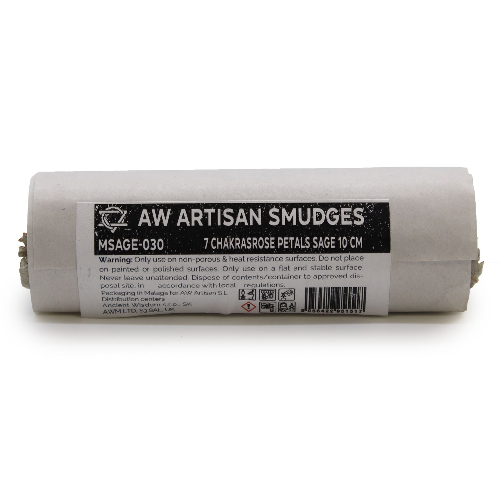 Smudge Stick - 7 Chakras Sauge & Pétales de Rose 10 cm